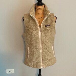 Patagonia Tan Fleece Vest Women Size Large